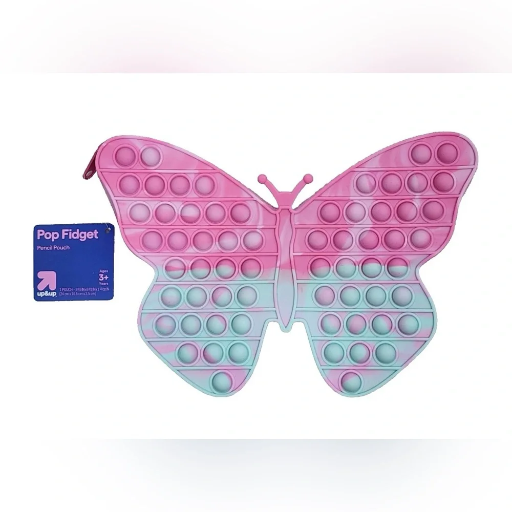 Pop Fidget Bubble Pop Pencil Pouch Butterfly  New with Tag